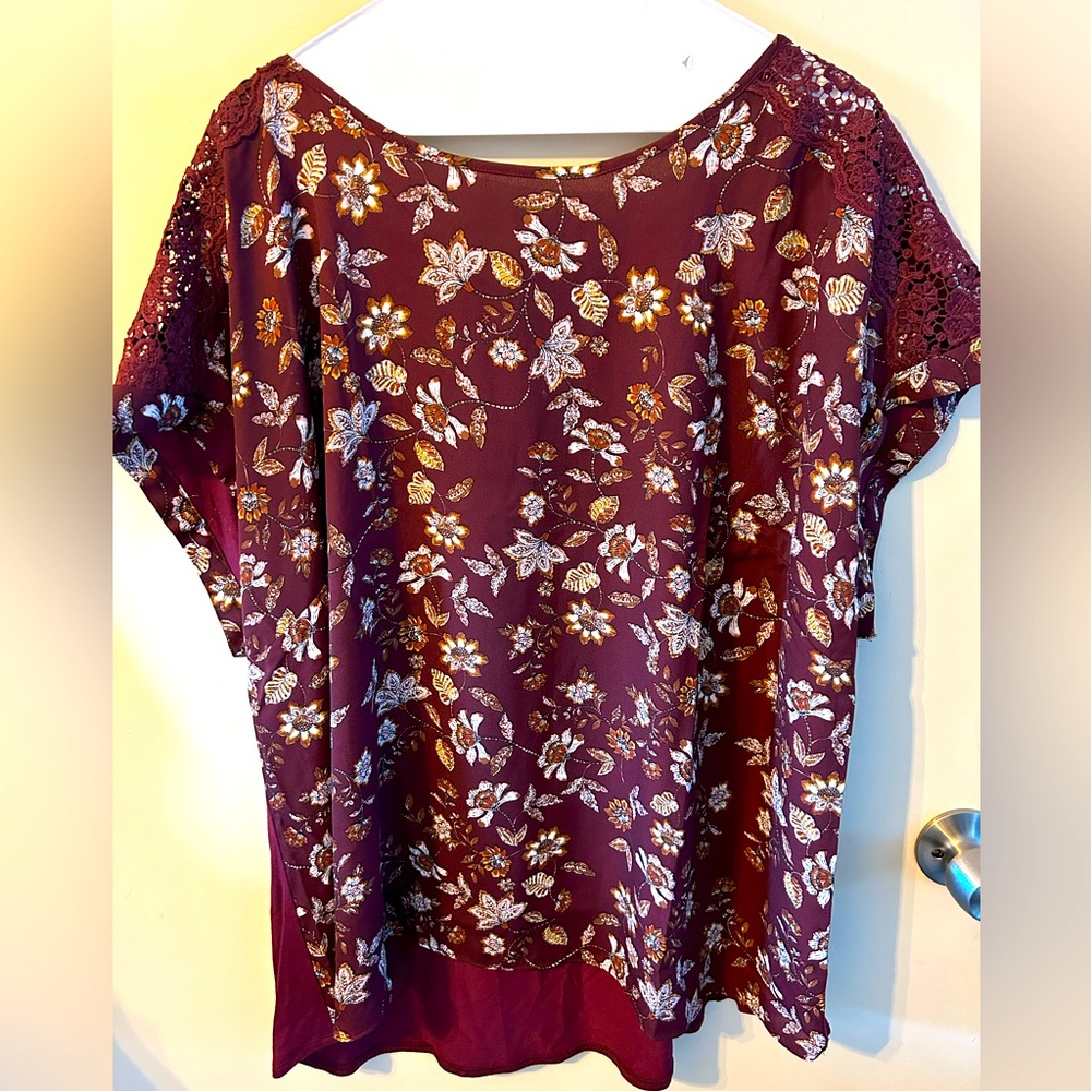 Fortune and Ivy Allison mixed material blouse